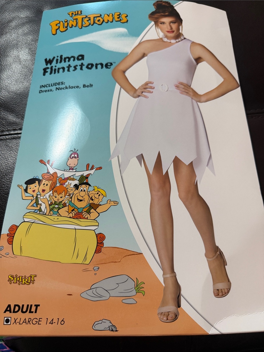 Spirit White One-Shoulder Wilma Flintstone Dress Costume